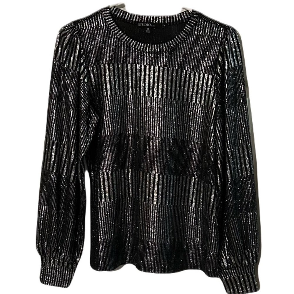 Studio by JPR Shimmering Black Long Sleeve Blouse